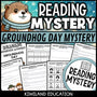 Groundhog Day reading mystery comprehension activity cover for grades 3-6