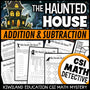 Halloween addition and subtraction within 100 CSI Math Mystery cover - The Haunted House, Grades 1-3