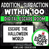 No-prep Halloween addition and subtraction math escape room activity