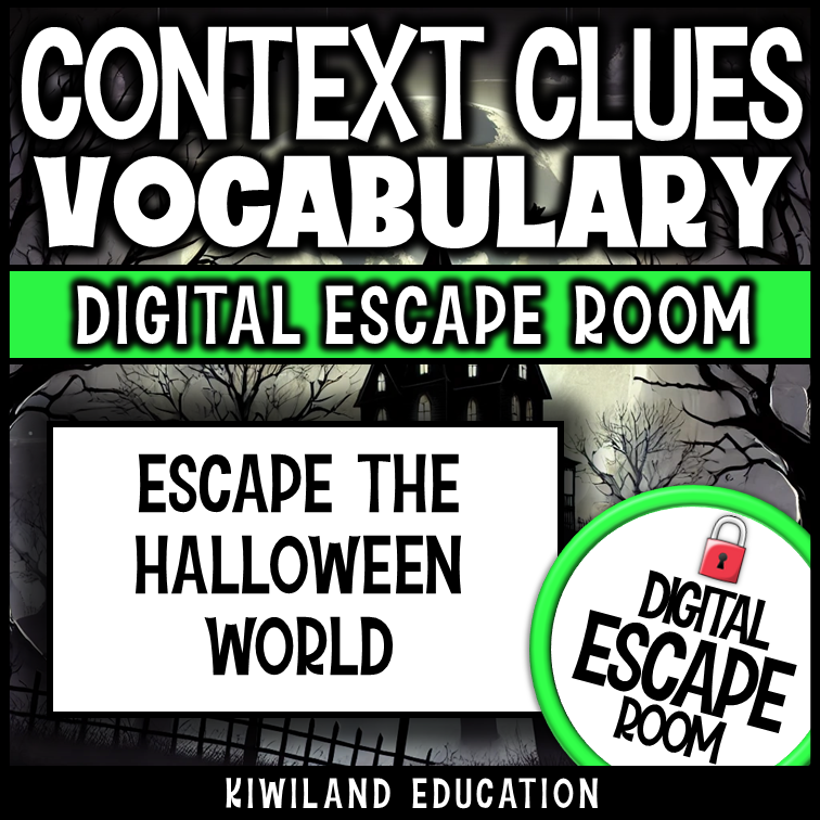 No-prep Halloween context clues ELA escape room activity