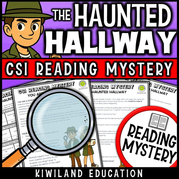 Halloween fiction reading comprehension passage activity for grades 3-6