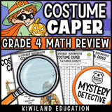 Halloween math detective story and suspect chart costume parade printable