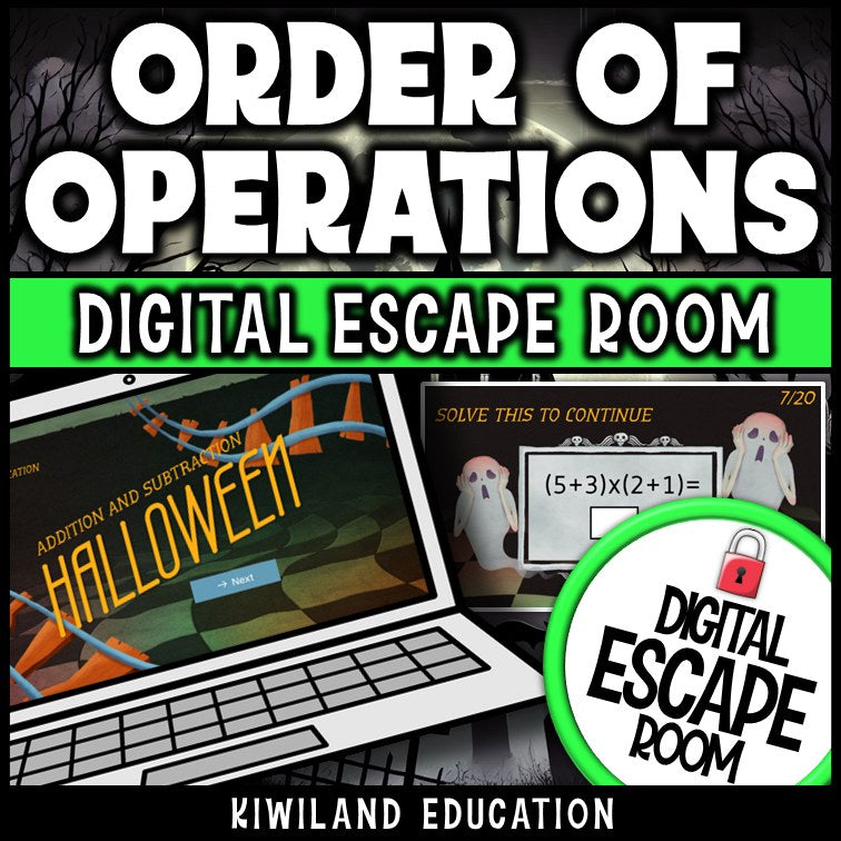Order of Operations Digital Escape Room Halloween preview 1