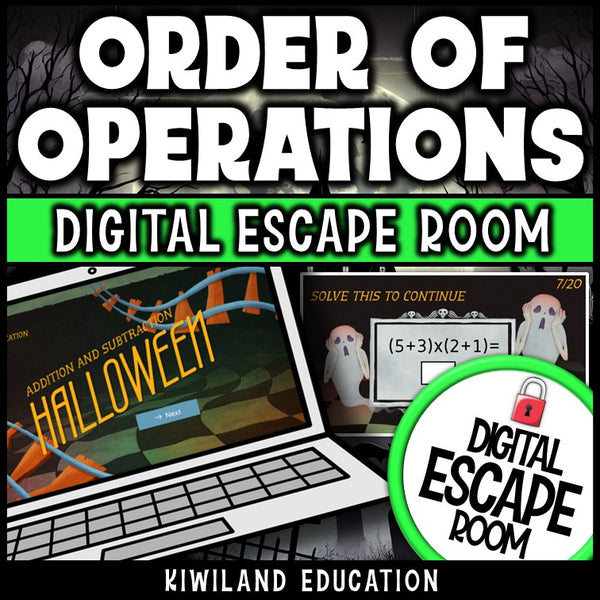 Order of Operations Digital Escape Room Halloween preview 1
