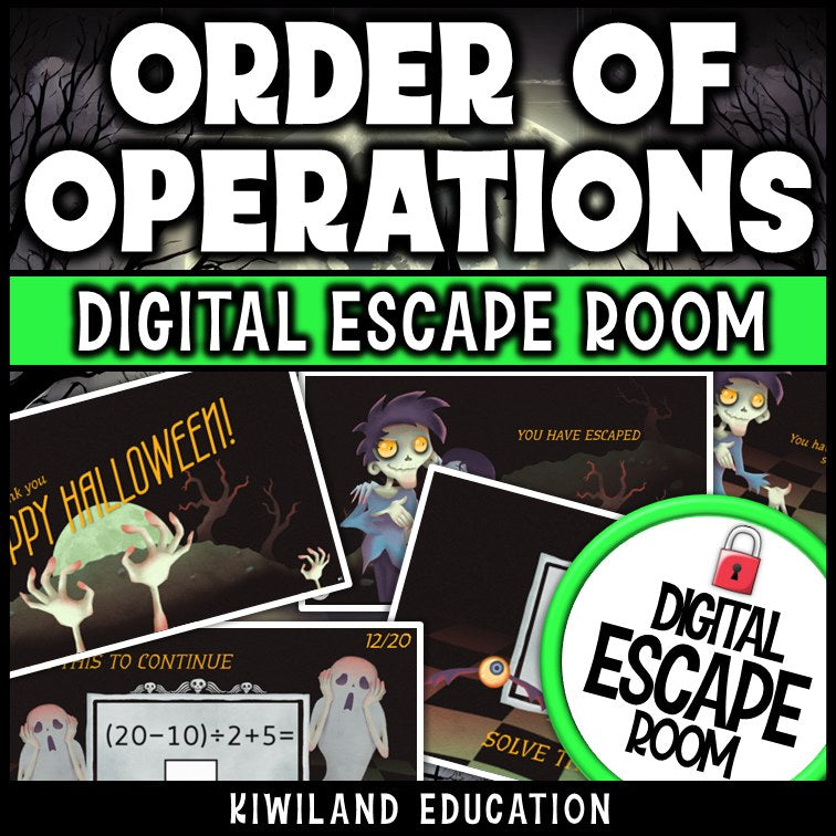 Order of Operations Digital Escape Room Halloween preview 3