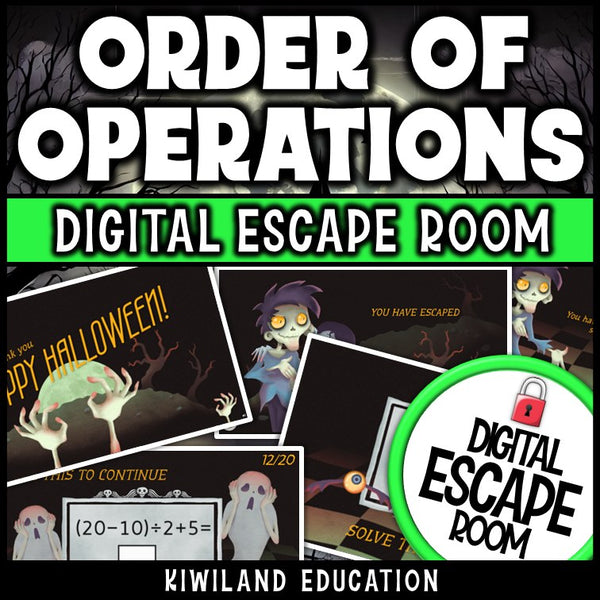 Order of Operations Digital Escape Room Halloween preview 3