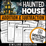 Haunted house halloween mystery detective add subtract within 100