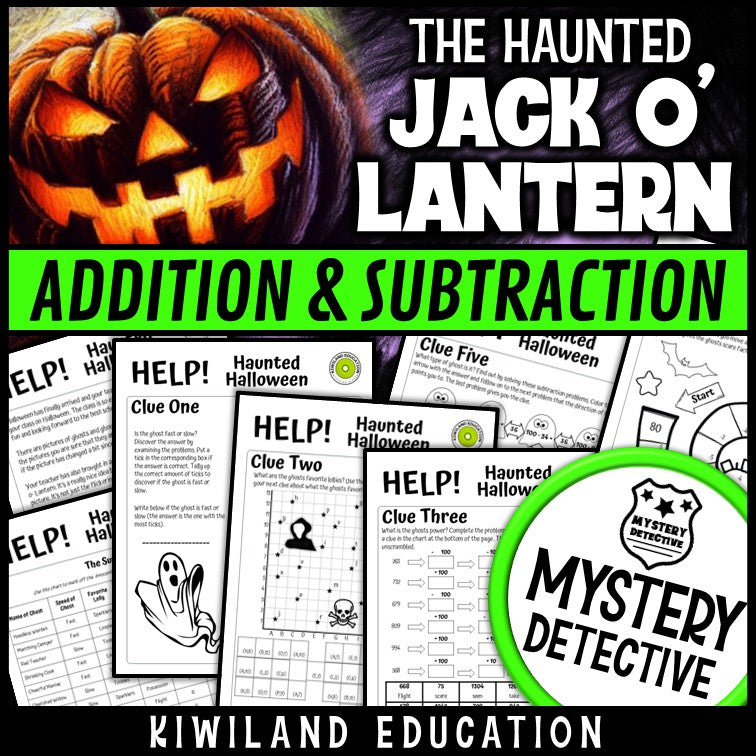 Haunted jack o lantern CSI mystery detective halloween grades 2-4