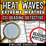 Heat wave extreme weather nonfiction reading comprehension passage activity