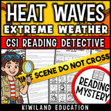 Heat Waves reading comprehension CSI mystery cover for grades 3-6