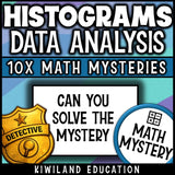 Histogram detective activity with full answer keys for substitute plans, homework and spiral review