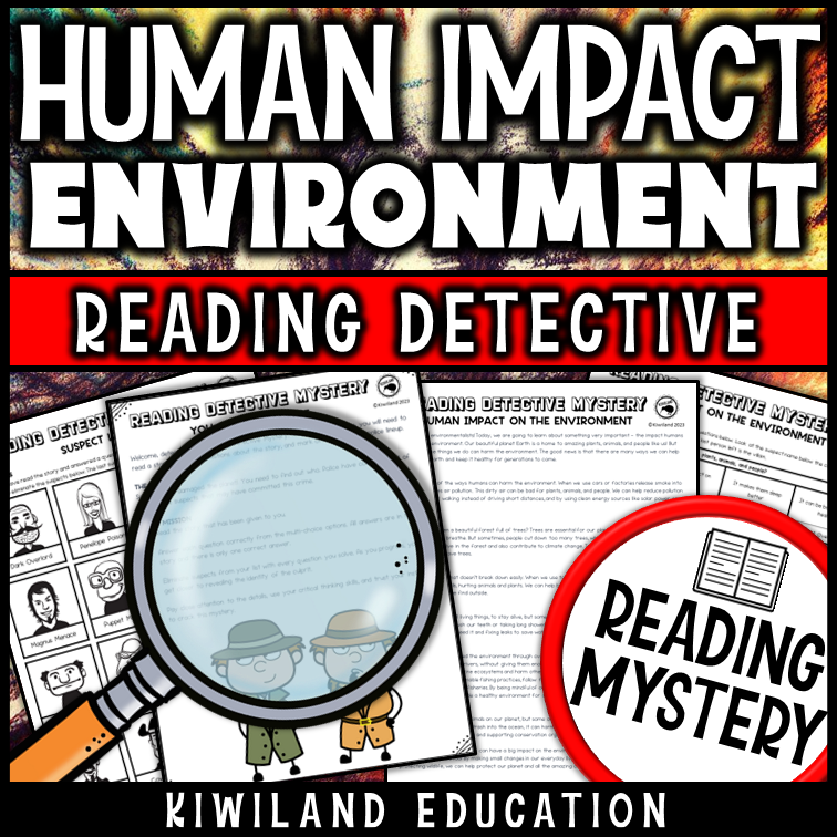 Nonfiction human impact on the environment reading comprehension passage for grades 3-6