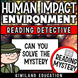 No-prep human impact on the environment reading comprehension worksheet with answer key