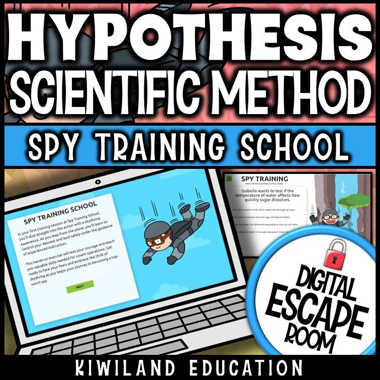 Hypothesis & Scientific Method Digital Escape Room cover – Kiwiland Education