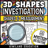 Identifying 2D and 3D shapes clue pages detective case