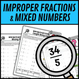 Multi-clue elimination page for converting improper fractions and mixed numbers