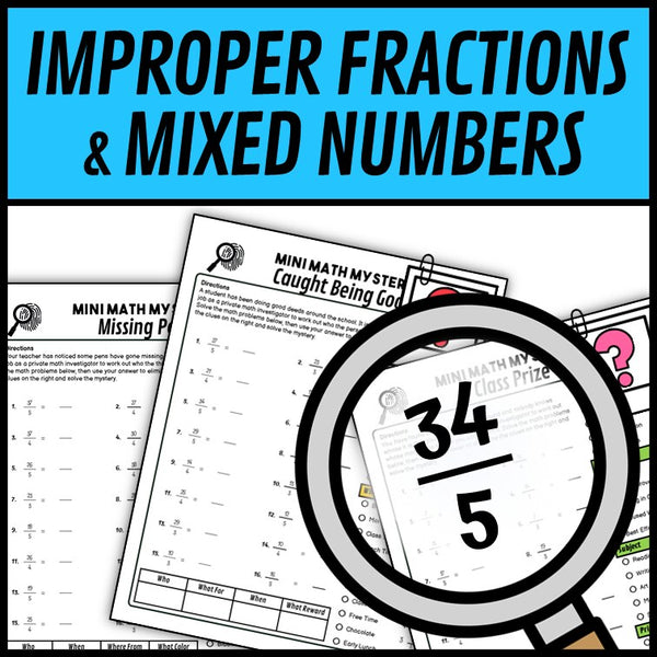 Multi-clue elimination page for converting improper fractions and mixed numbers