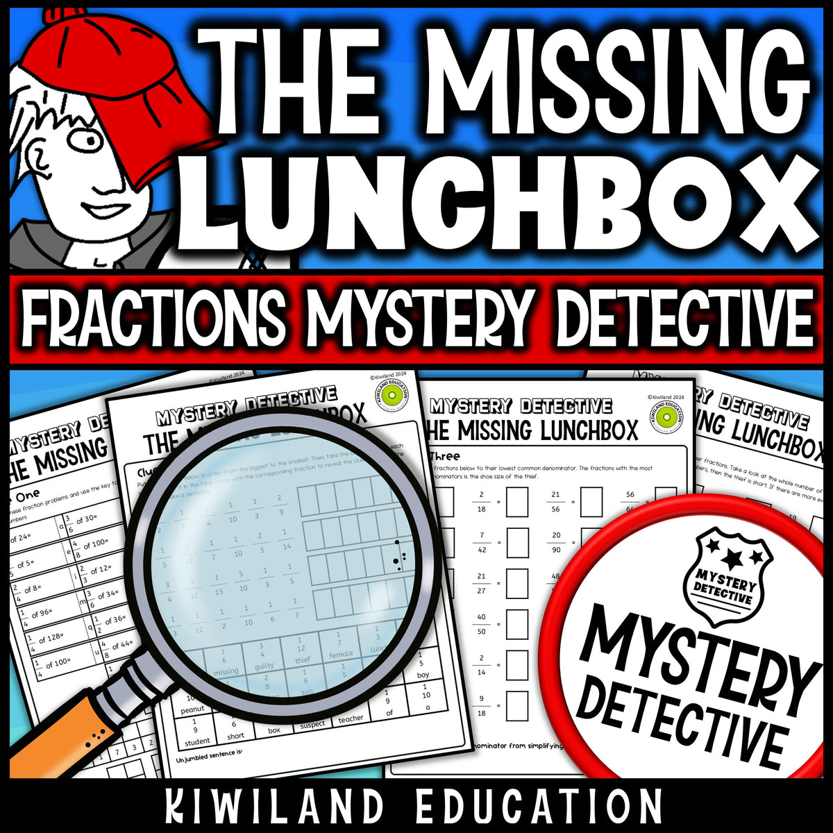 Improper fractions to proper fractions detective activity 4th 5th 6th