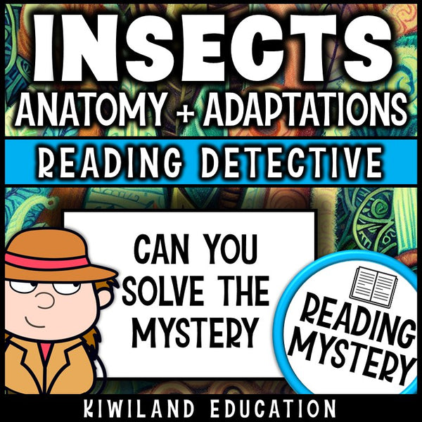 No-prep insect anatomy and adaptations reading comprehension worksheet with answer key