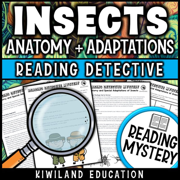 Printable nonfiction insect anatomy life-science reading comprehension passage for grades 3-6