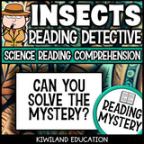 No-prep insects and bugs reading comprehension worksheet with answer key
