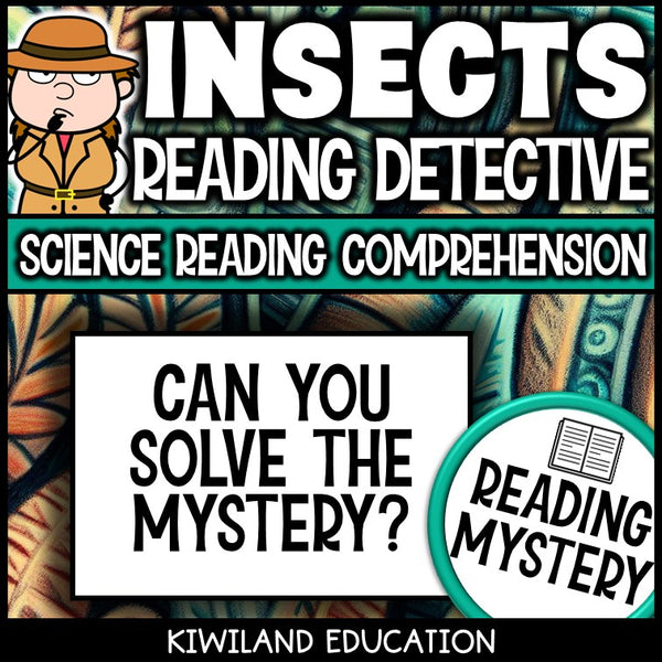 No-prep insects and bugs reading comprehension worksheet with answer key