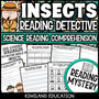 Insects and bugs reading mystery comprehension activity cover for grades 3-6