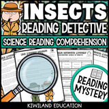 Printable nonfiction insects reading comprehension passage activity for grades 3-6