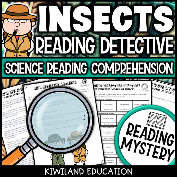 Printable nonfiction insects reading comprehension passage activity for grades 3-6