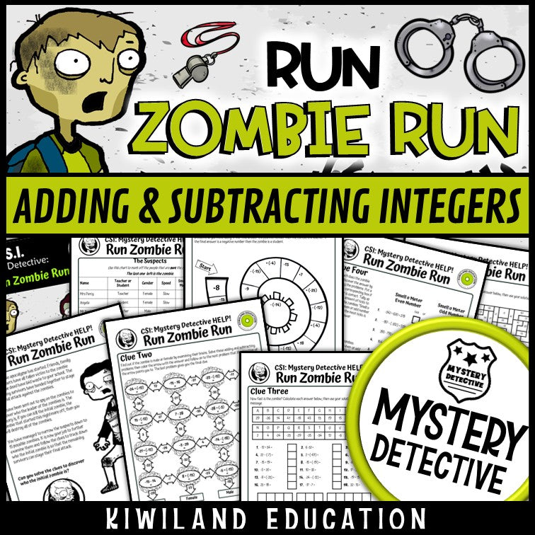 Integer operations clue pages run zombie run printable