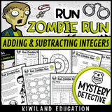 Integer operations clue pages run zombie run printable
