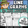 Interpreting line graphs math mystery worksheets for grades 3 4 5, printable detective data pack