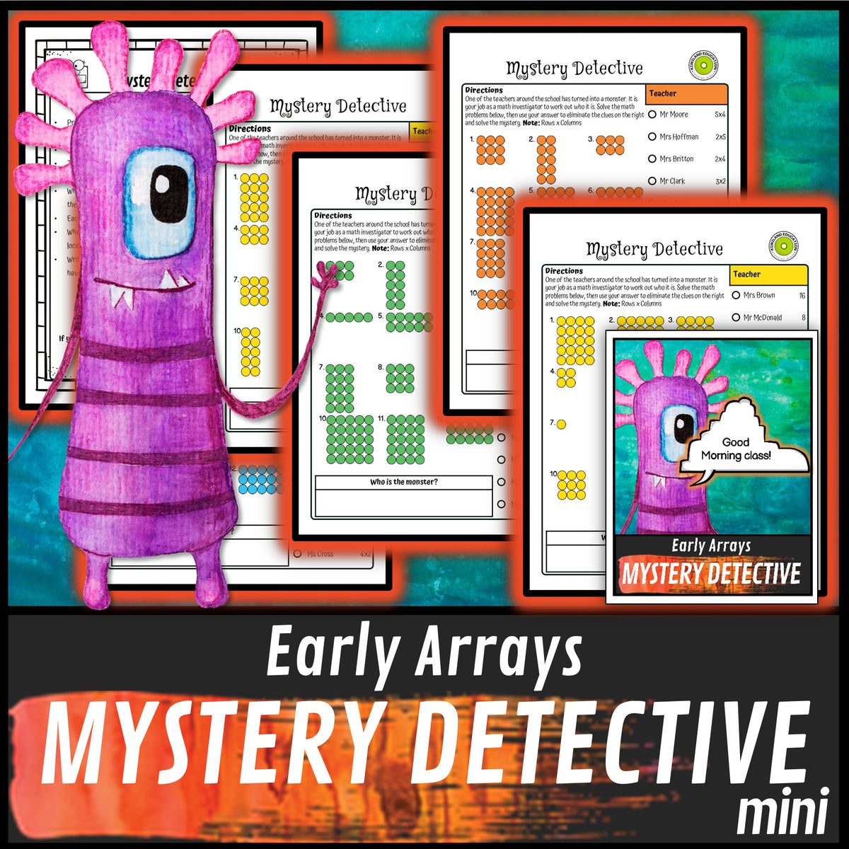 Introduction to arrays printables ten case files no-prep