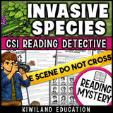 Invasive species science reading mystery cover for grades 3-6