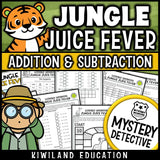 Jungle juice fever mystery detective addition subtraction grades 2-3
