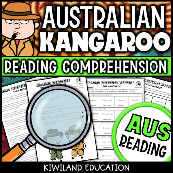 Printable nonfiction kangaroos Australian animals reading comprehension passage for grades 3-6