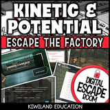 No-prep kinetic and potential energy review game with self-checking code locks