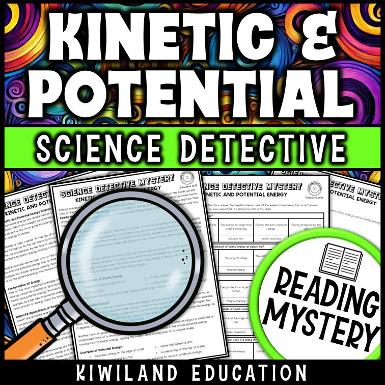 Printable nonfiction kinetic and potential energy reading comprehension passage for grades 3-6