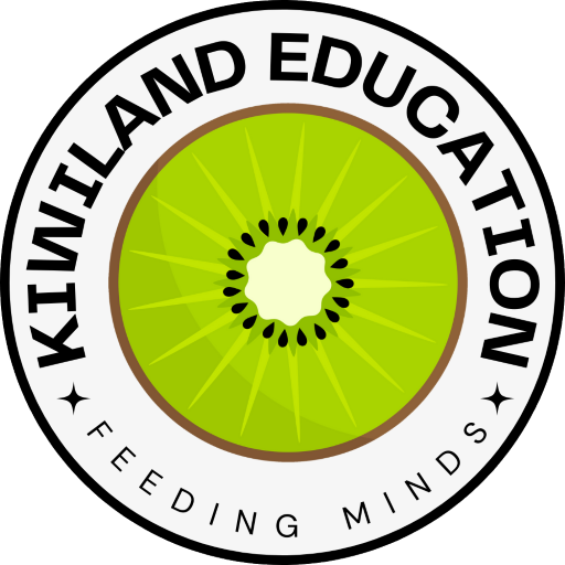Kiwiland Education round badge logo, Feeding Minds