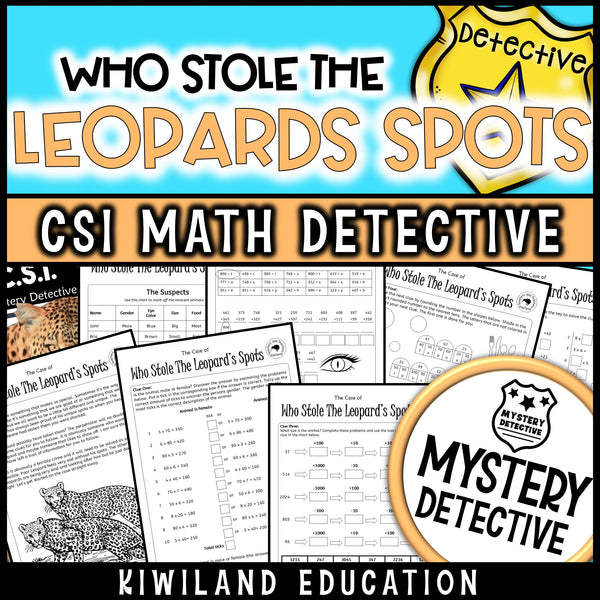 Leopards spots suspect chart animal detective story page