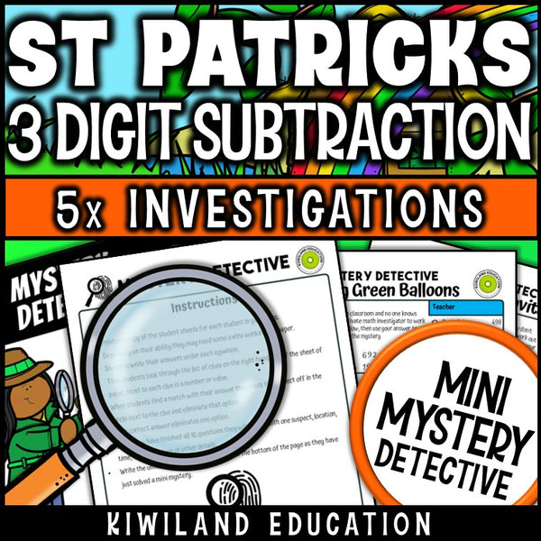 Leprechaun detective cases subtracting three digit numbers