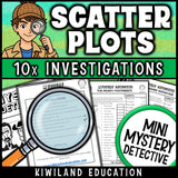 Linear and nonlinear association scatter plot pages and teacher instructions for 8th grade math centers and review