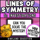 Lines of symmetry no-prep geometry mystery detective answer keys morning work review