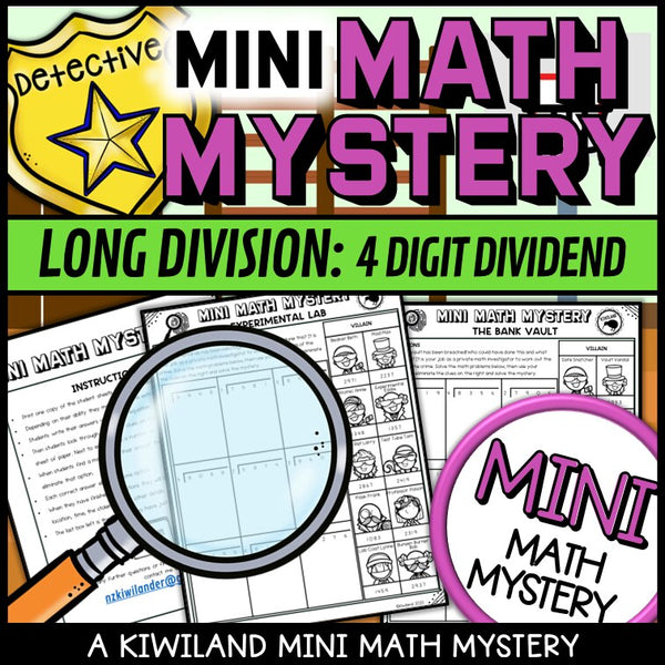 Long division math mystery answer key