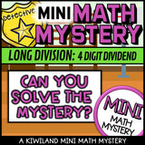 Long division math mystery activity preview