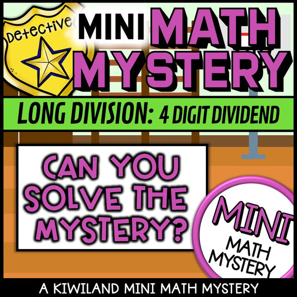 Long division math mystery activity preview