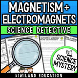 Students reading a magnetism and electromagnets science mystery passage with comprehension questions