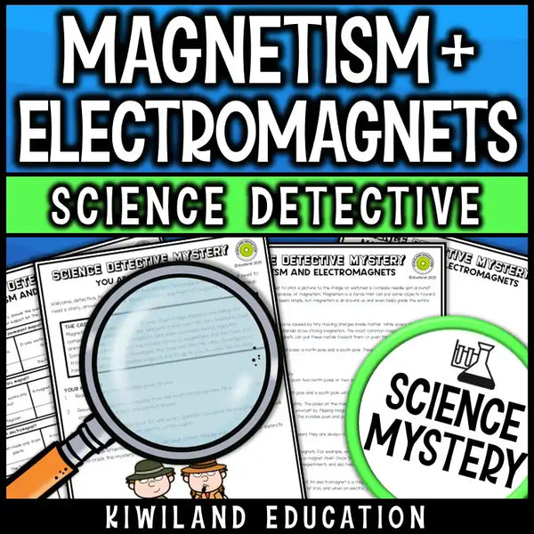 Students reading a magnetism and electromagnets science mystery passage with comprehension questions