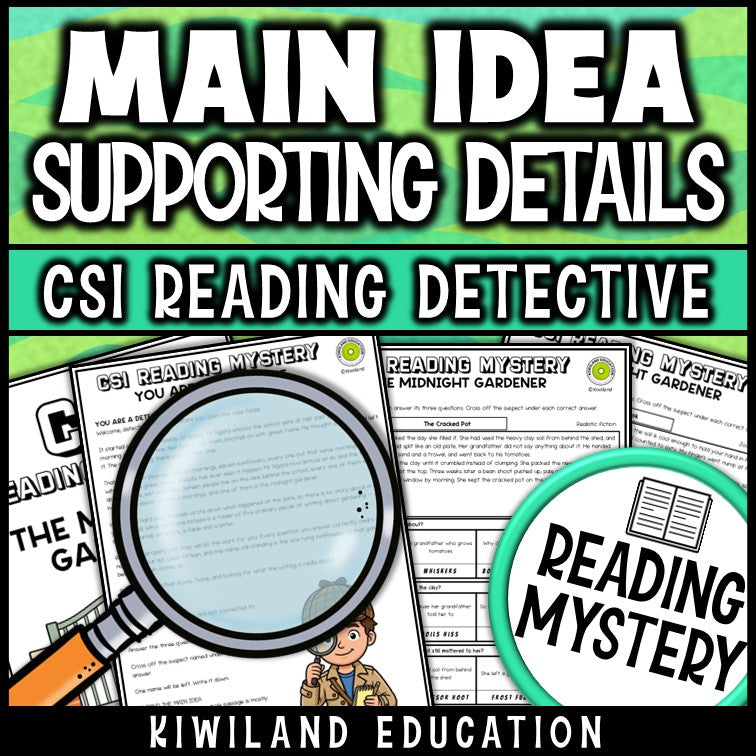 Main idea and supporting details reading passages worksheets across fiction and nonfiction genres