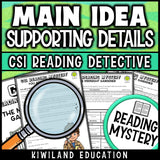 Main idea and supporting details reading passages worksheets across fiction and nonfiction genres